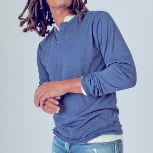 NWT! Men’s Lucky Brand Tencel Henley in Estate Blue, Size XL — RET: $49